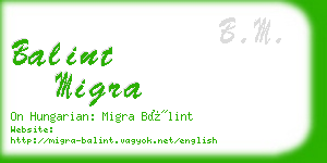 balint migra business card